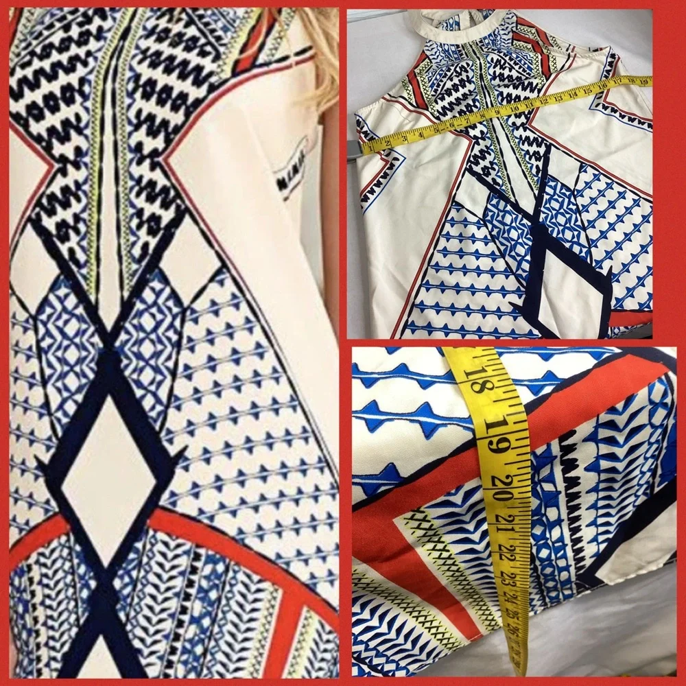 Geometric Print Sleeveless Dress.28 - Picture 3 of 5